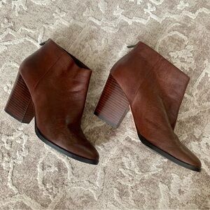 Cole Haan Women's Rich Brown Heeled Leather Boots Size 8.5